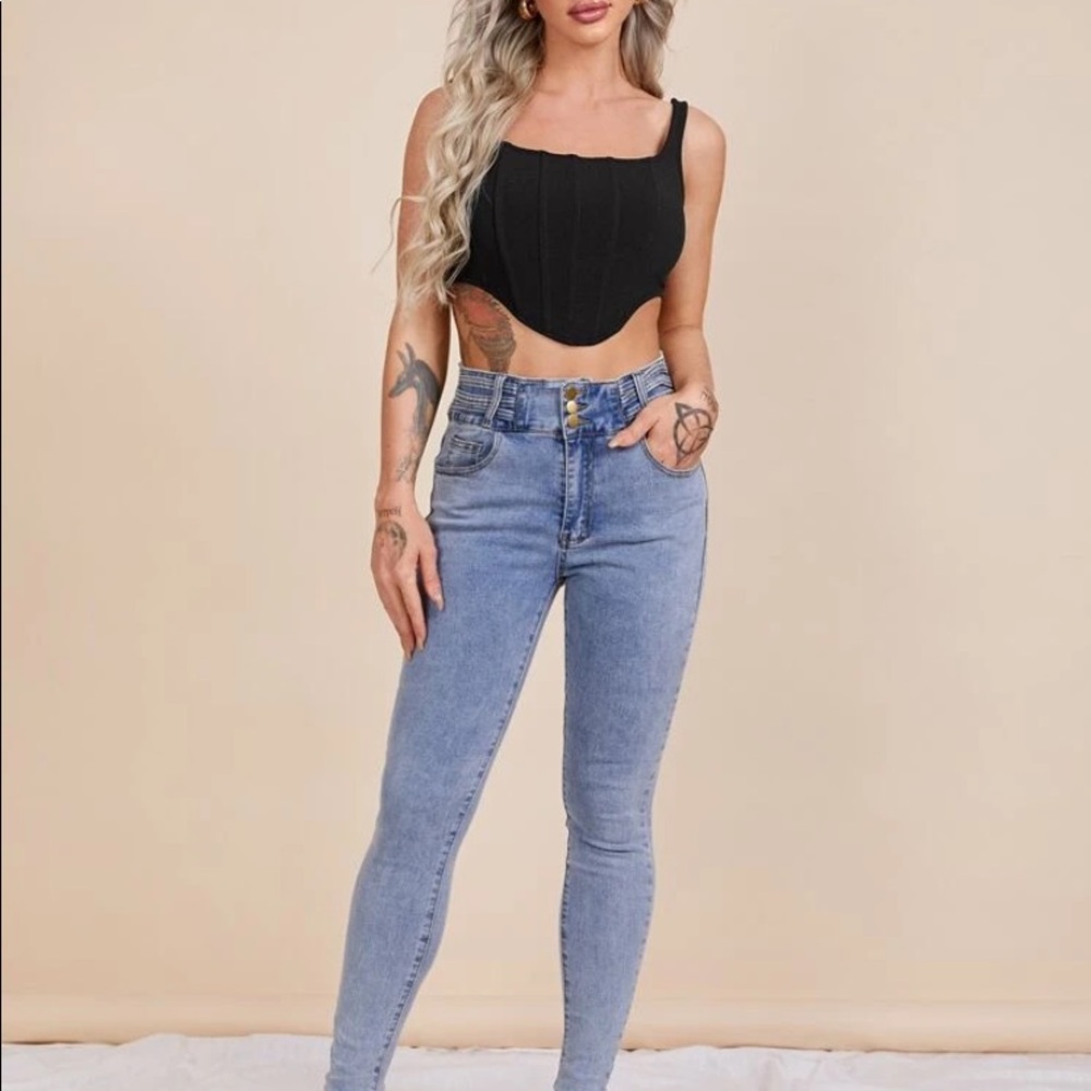 Shein -Black Corset Top